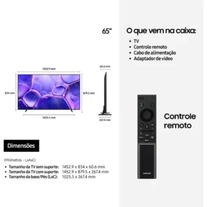 Smart Tv U8100f Crystal Uhd 4k 2025 65 Preto Samsung Bivolt - Imagem 8