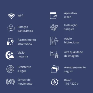 Câmera Ip A8 App Icsee Infravermelho Prova D'água Externa Wifi Hd Cor Branco - Imagem 3