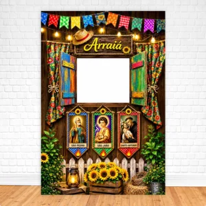 Painel Junino Interativo Para Fotos Em Tecido 1,50x2,20 Mt - Imagem 2