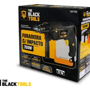 Furadeira De Impacto 13mm 750w Profissional Com Kit Brocas Buchas E Bits 300 Peças The Black Tools - Imagem 7