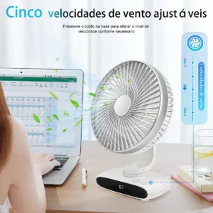 Ventilador De Mesa E Parede Ajustável Silencioso Portátil - Imagem 3