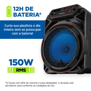Caixa Amplificada Cm-150 Bivolt Preto Mondial - Imagem 3