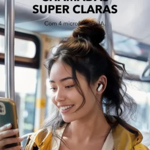 Fone de Ouvido Bluetooth 5.4 soundcore P30i da Anker, Cancelamento de Ruído Adaptativo, Graves Poderosos, 45H de Reprodução, Estojo 2-em-1 com Suporte para Celular, IP54, Fone sem fio TWS, Branco - Imagem 6