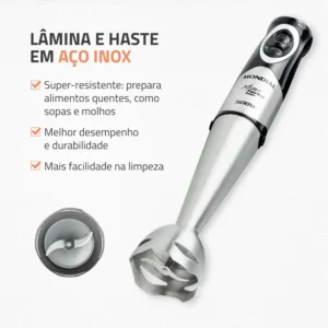 Mixer Turbo Inox Mondial Preto/inox 500w M-16-bi Cor Preto - Imagem 3