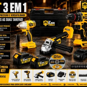 Kit 3 Em 1 Ferramentas Brushless Elétrica 21v Com 2 Baterias - Imagem 4