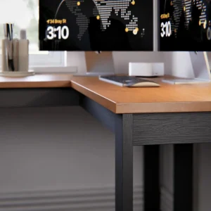 Mesa Escrivaninha Para Pc De Canto Berlim Em L Para Computador Home Office Estudo Trabalho Gamer Moderna Cinamomo Preta - Imagem 4