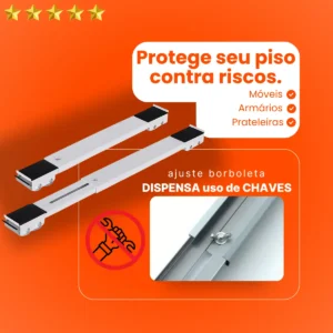 Suporte Base Rodinhas Ajustável Para Móveis Eletrodomésticos - Imagem 5