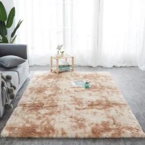 Tapete 2,00x1,50 Peludo Felpudo Para Sala e Quarto Cores Cor Bege-mesclado Desenho Do Tecido Pelo Alto Casa Laura Enxovais Tapete Médio Para Sala 2x1,5m, Antiderrapante e Lavável - Bege Mesclado - Imagem 8