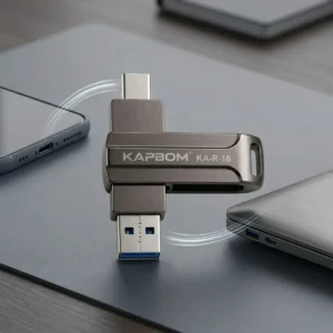 Pen Drive 16gb Otg Tipo C Usb 3.0 Metálico Alta Velocidade Chumbo Kapbom - Imagem 7