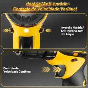 Parafusadeira E Furadeira Cor 2 Baterias Sem Fio 18v Soarfly - Imagem 6