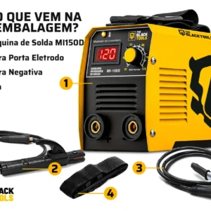 Máquina Inversora De Solda Portatil Mma Eletrodo MI150D 120A The Black Tools - Imagem 3