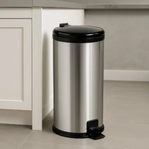 Lixeira Inox 15l Pedal Tampa Antiodor Cozinha Banheiro LHP ECOMMERCE Preto - Imagem 1