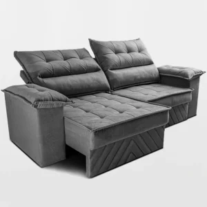 Sofá Retrátil 2,40m Molas E Espuma D33 Thunder. Cama Inbox - Imagem 7