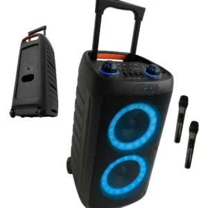 Caixa De Som Bluetooth Amplificada Grande Potencia Hz-2000 + 2 Microfones Sem Fio Limpo - Imagem 5