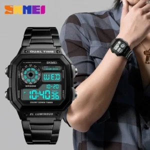 Relógio Skmei 1335 Masculino Digital de Aço Inoxidável com Alarme e à Prova D'água - Imagem 3