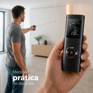 Trena Laser 40m Recarregável Com Cabo Usb Medidor Digital De Distância Área Volume Precisão ±2mm Fácil De Usar Para Obra Reforma Parede Cômodo Altura Mede Sozinho Sem Fita Eletric Teck - Imagem 8
