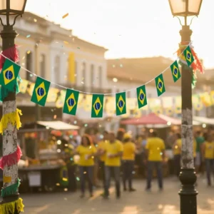 Varal Bandeira Bandeirinhas Do Brasil 10m Copa Festas 30x22 - Imagem 4