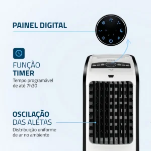 Climatizador Flash Air Mondial Branco/preto 80w Cl-03 - Imagem 3
