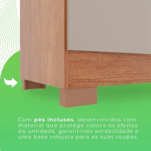 Guarda-roupa Casal 6 Portas 2 Gavetas França Wt - Imagem 5