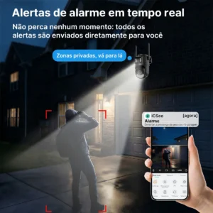 Câmera De Seguranca Externa Ip Wi-fi Lente Dupla App Icsee - Imagem 4