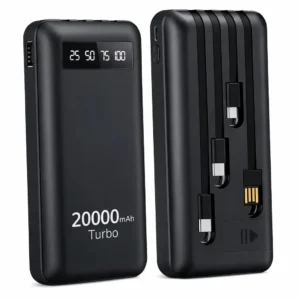 Power Bank 20000mah Carregador Portátil Turbo Rápido 22.5w Display Digital Preto - Imagem 7