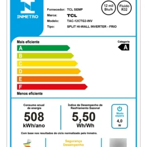 Ar Condicionado Split Hw Tcl T-pro 2.0 Inverter 12k F 220v - Imagem 8