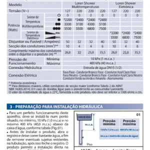 Ducha Loren Shower Ultra Eletrônica 127V 5500W Lorenzetti - Imagem 8