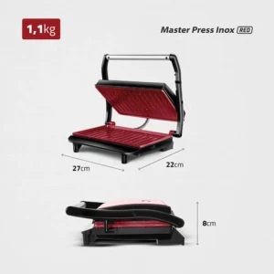 Press Grill Master Press Mondial Vermelho/Inox 1000W PG-01-RC - Imagem 8