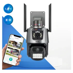 Câmera Segurança Wi-fi Ip Dual com Sirene Visão Noturna Colorida 355° App Icsee Prova Dágua Cor Preto - Hw - Imagem 1