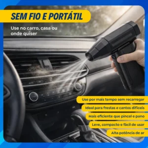 Mini Ventilador Soprador Ar Turbo 130000RPM Sem Fio Recarregável USB 3 Níveis Jato Forte Portátil Multiuso Limpeza Teclado Carro Acende Churrasqueira Simake - Imagem 4