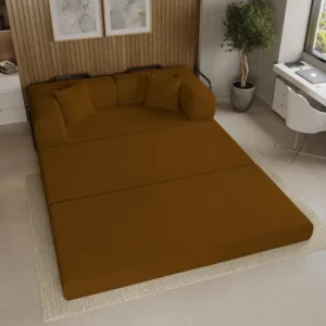 Sofá Cama Colchão 3 Em 1 Puff Dobrável Confortável - Balaqui - Imagem 4