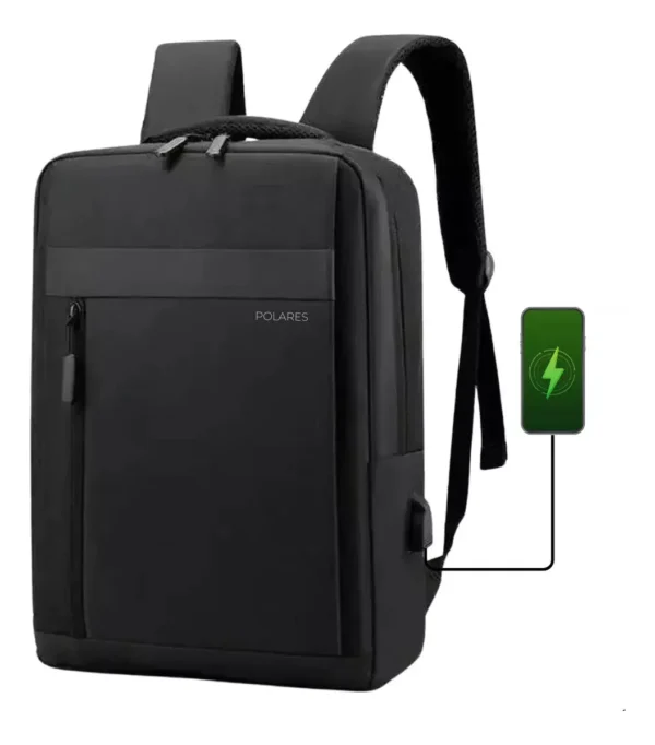 Mochila Notebook Até 15.6 Executiva Saída Usb Modelo Premium Polares Cor Preto
