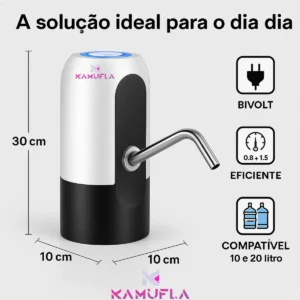 Bomba Elétrica Filtro Bebedouro De Garrafões Galão D Água Marca: Kamufla Branco Cor: Branco - Imagem 6