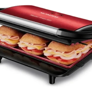 Press Grill Master Press Mondial Vermelho/Inox 1000W PG-01-RC - Imagem 1