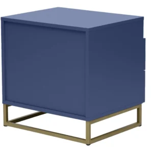 Mesa De Cabeceira Ondulada Azul Westwing Laca Semi-fosca Azul - Imagem 3