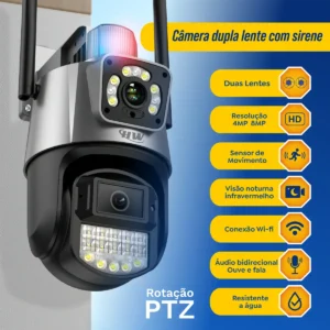 Kit 2 Câmeras De Segurança Hw Ip Wi-fi 6mp Lente Dupla Visão Noturna 355° Detecção De Movimento Com App Icsee - Imagem 3