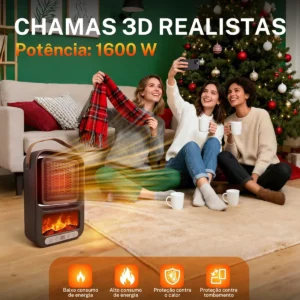 Aquecedor Portátil Quartzo Com Ventilador Remoto E Lcd 1600w - Imagem 5