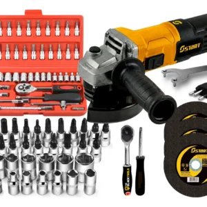 Esmerilhadeira Angular 4.1/2 780 Watts + Kit Soquetes 46 Pçs - Imagem 1