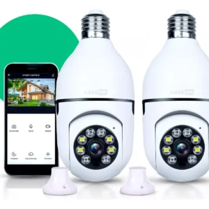 Kit 2 Câmeras Lampada De Segurança Ip Wifi Com Visão Noturna Interna Externa App Yoosee Espiã 360º Cor Branco Casenn - Imagem 1