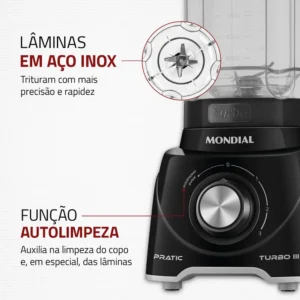 Liquidificador Pratic Turbo III, Mondial, 550W - L-93-BG - Imagem 5