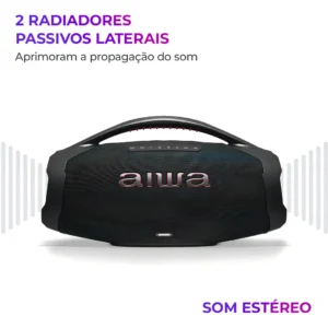 Caixa De Som Boombox Aiwa AWS-BBS-01B 200w IP66 30hs De Bateria - Imagem 6