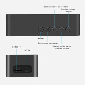FORESTORY G50 Relógio Digital Despertador Mesa Cabeceira Alarme Rádio Fm - Preto Com Bluetooth, Entrada Auxiliar (aux), Rádio Fm E Usb.Relógio Despertador Rádio Fm Caixa Som Bluetooth Alarme S/fio - Imagem 3