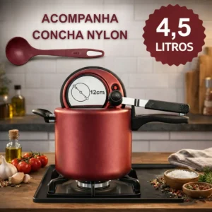 Panela Pressão Antiaderente Alumínio Com Visor 4,5l Mta - Imagem 3