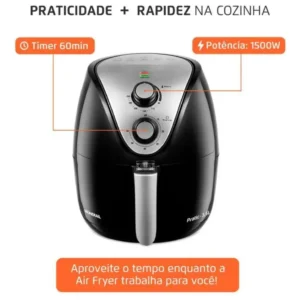 Mondial AF-30-I fritadeira elétrica air fryer sem óleo 3,5L cor preto e inox - Imagem 7