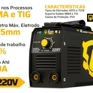 Máquina Solda Inversora Mma The Black Tools Preto 50/60hz Voltagem - Imagem 4