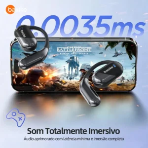 Basike Fone De Ouvido Sem Fio Bluetooth Com Gancho Gamer Esportivo Baixa Latência 100h, Design Aberto - Imagem 8
