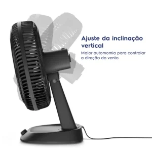 Ventilador de Mesa 40cm 6 Pás 3 Velocidades Electrolux Com Inclinação Silencioso Duoforce Air+ EFD40 Cinza - Imagem 5