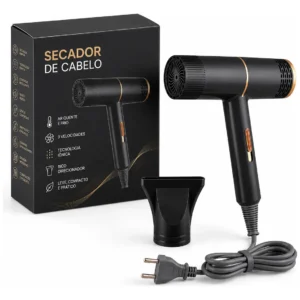 Secador De Cabelo Iônico Portátil 1200w Quente Frio Turbo - Imagem 1