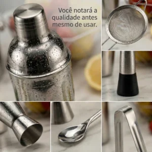 Kit Caipirinha Profissional 7 Peças Inox Coqueteleira 750 Ml - Imagem 7