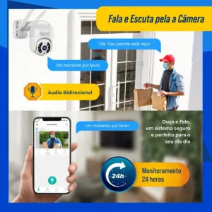 Kit 2 Câmera Segurança Ip Interna Externa Wifi iCSee Infravermelho Prova D’Água - HW - Imagem 8